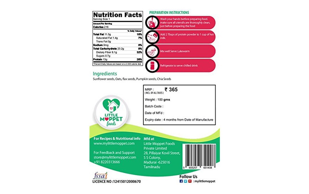 Little Moppet Foods Protein Delight Powder    Pack  100 grams